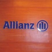 Allianz: Steel box-up with LED-lit acrylic base 